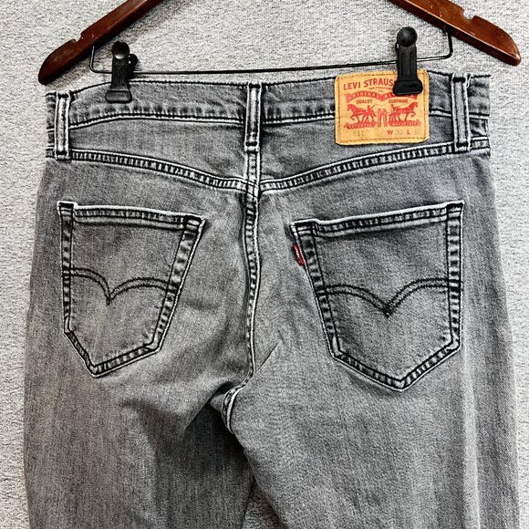Levi's 511 Jeans Mens Size 32x29* Gray Acid Wash Slim Fit Straight Stretch Denim - Picture 4 of 14